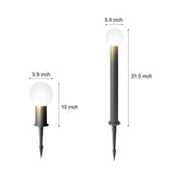 Modern Round Ball LED Outdoor Pathway Lights Waterproof Black Stainless Steel Landscape Garden Lamp