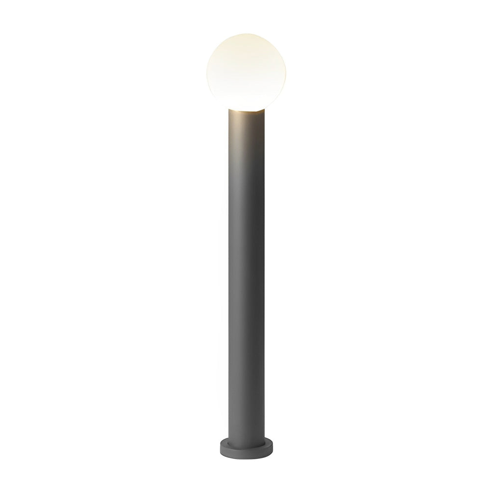 Modern Round Ball LED Outdoor Pathway Lights Waterproof Black Stainless Steel Landscape Garden Lamp