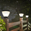 Modern Round Black Solar Post Cap Light Waterproof Outdoor LED Pillar Lantern for Fence Garden