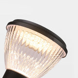 Modern Round Black Solar Post Cap Light Waterproof Outdoor LED Pillar Lantern for Fence Garden