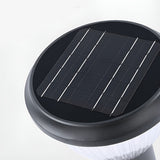 Modern Round Black Solar Post Cap Light Waterproof Outdoor LED Pillar Lantern for Fence Garden