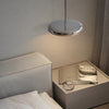 Modern Round Chrome LED Pendant Light Minimalist Aluminum Acrylic Chandelier for Dining Room