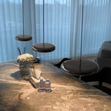 Modern Round Chrome LED Pendant Light Minimalist Aluminum Acrylic Chandelier for Dining Room