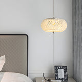 Modern Round Crystal Drum LED Pendant Light with 3 Color Dimming Chrome Finish