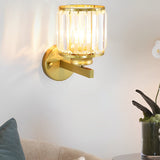 Modern Round Crystal Glass Wall Sconce Plug In Luxury Postmodern Lighting for Bedroom