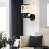 Modern Round Crystal Glass Wall Sconce Plug In Luxury Postmodern Lighting for Bedroom