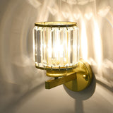Modern Round Crystal Glass Wall Sconce Plug In Luxury Postmodern Lighting for Bedroom