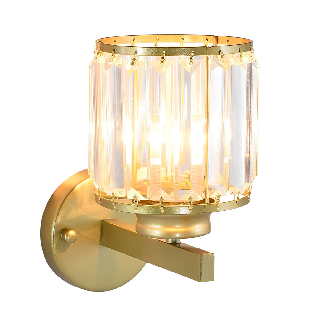 Modern Round Crystal Glass Wall Sconce Plug In Luxury Postmodern Lighting for Bedroom