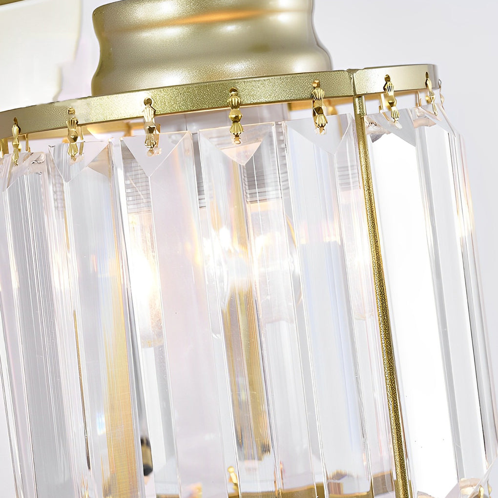 Modern Round Crystal Glass Wall Sconce Plug In Luxury Postmodern Lighting for Bedroom