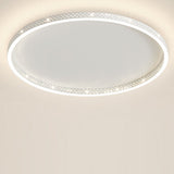 Dimmable Round LED Flush Mount Ceiling Light with Modern Hollow Edge Design for Bedroom