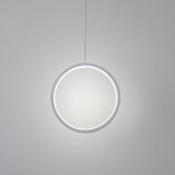 Modern Round Dual LED Pendant Light with Acrylic Shade for Living Room and Dining Area
