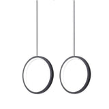 Modern Round Dual LED Pendant Light with Acrylic Shade for Living Room and Dining Area