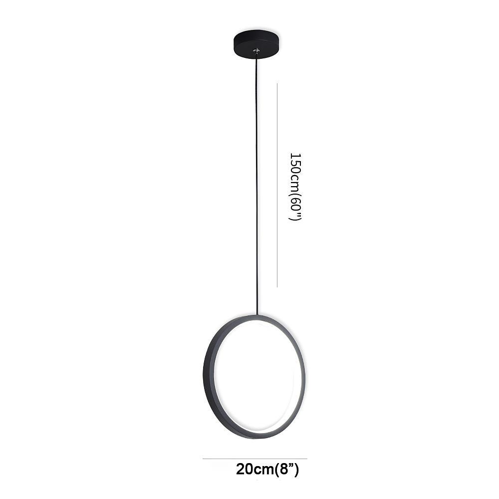 Modern Round Dual LED Pendant Light with Acrylic Shade for Living Room and Dining Area
