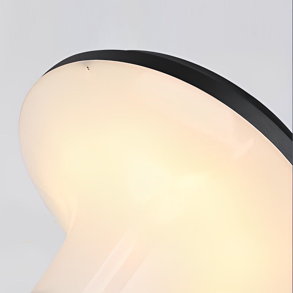 Modern Round Flower Solar Wall Lamp Waterproof Outdoor LED Sconce in Black