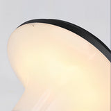 Modern Round Flower Solar Wall Lamp Waterproof Outdoor LED Sconce in Black