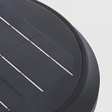 Modern Round Flower Solar Wall Lamp Waterproof Outdoor LED Sconce in Black