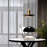 Modern Round Flying Saucer LED Pendant Light Electroplated Iron Kitchen Island Hanging Lamp
