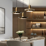 Modern Round Flying Saucer LED Pendant Light Electroplated Iron Kitchen Island Hanging Lamp