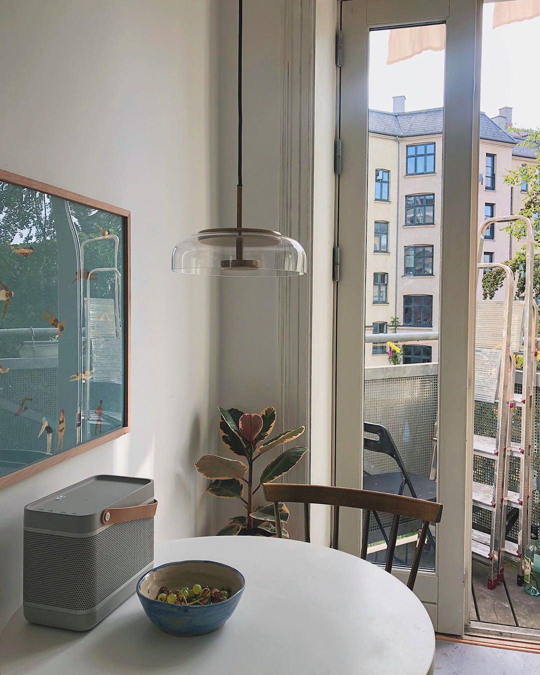 Modern Round Glass and Brass Pendant Light Fixture for Contemporary Interior Lighting