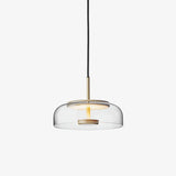 Modern Round Glass and Brass Pendant Light Fixture for Contemporary Interior Lighting