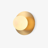 Modern Round Glass Art Sconce Wall Lamp Celestial Moon Design for Hallway and Bedroom