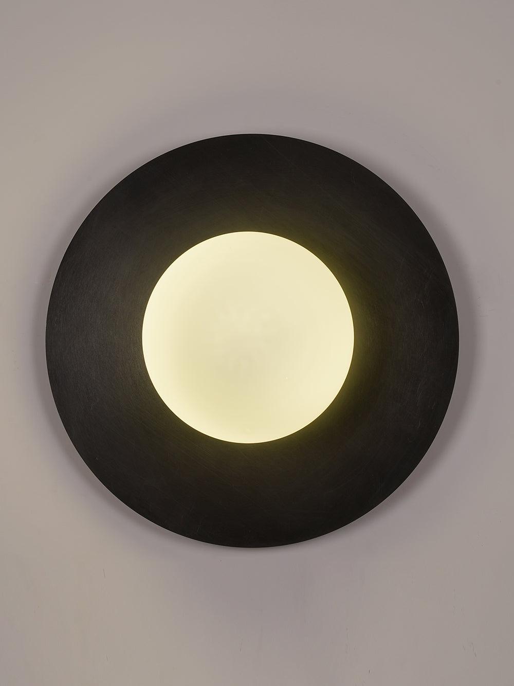 Modern Round Glass Art Sconce Wall Lamp Celestial Moon Design for Hallway and Bedroom