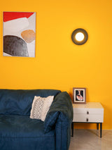 Modern Round Glass Art Sconce Wall Lamp Celestial Moon Design for Hallway and Bedroom