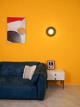 Modern Round Glass Art Sconce Wall Lamp Celestial Moon Design for Hallway and Bedroom