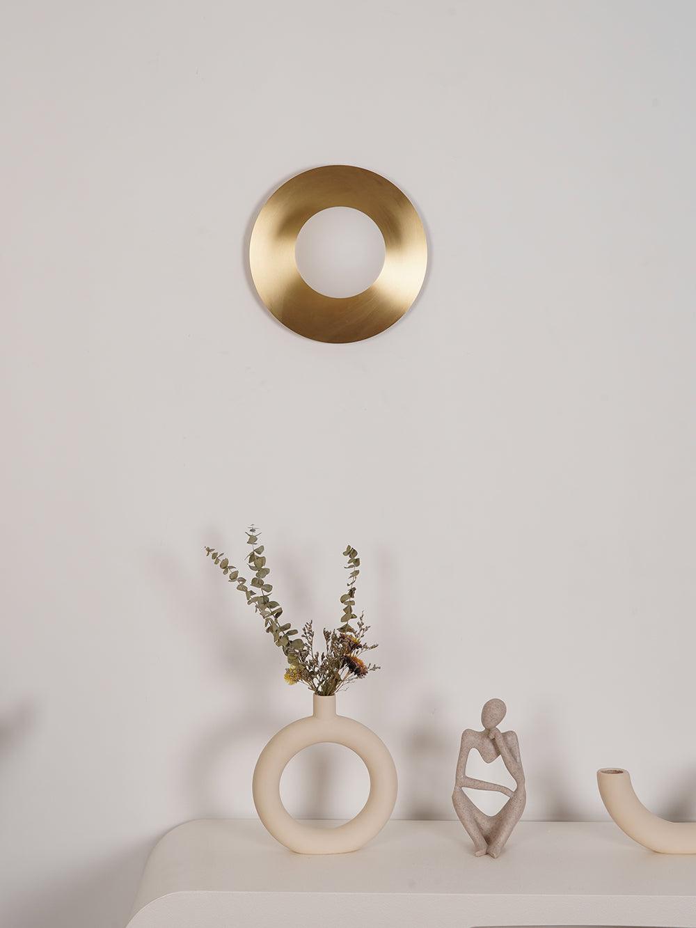Modern Round Glass Art Sconce Wall Lamp Celestial Moon Design for Hallway and Bedroom
