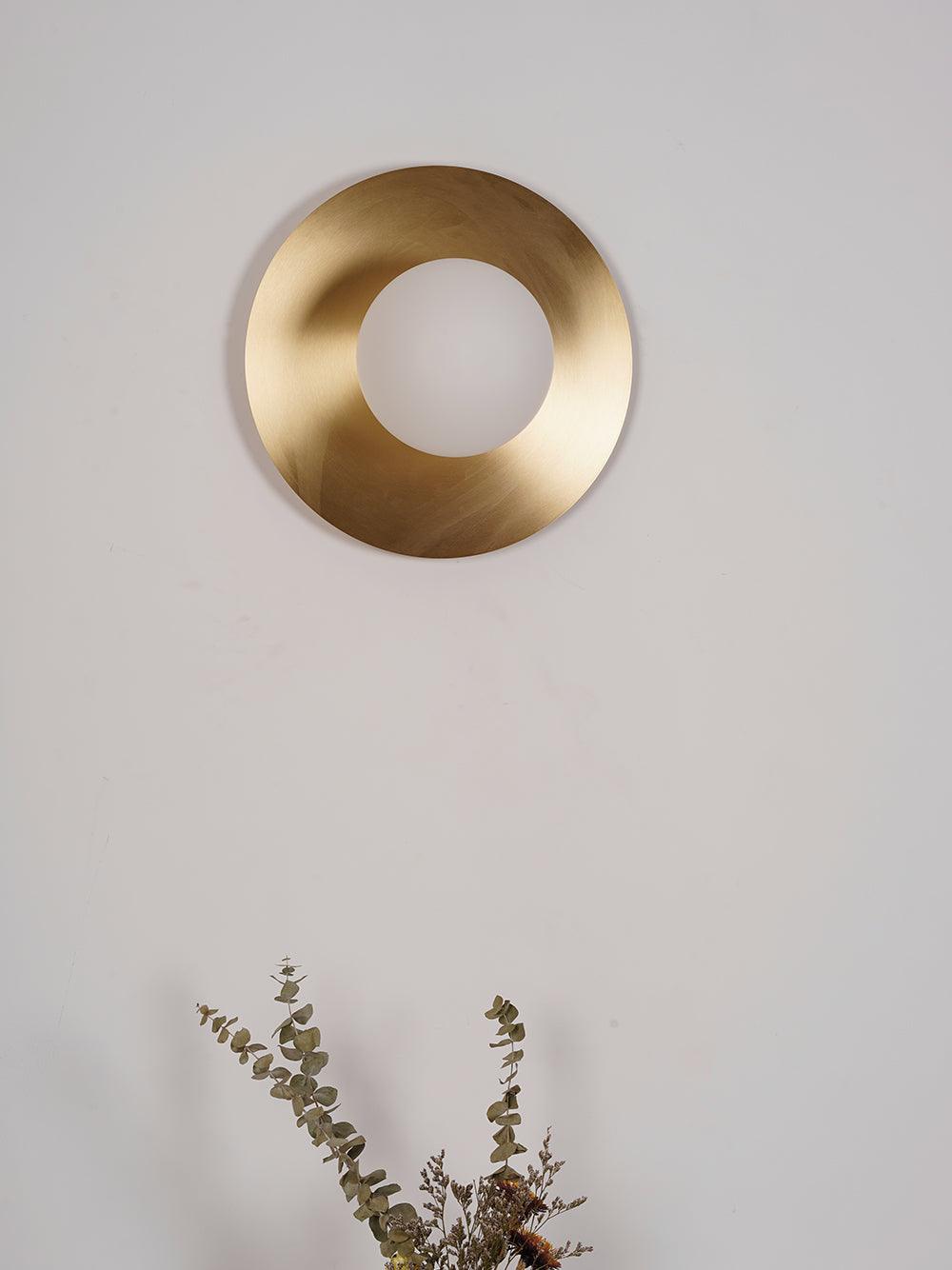 Modern Round Glass Art Sconce Wall Lamp Celestial Moon Design for Hallway and Bedroom