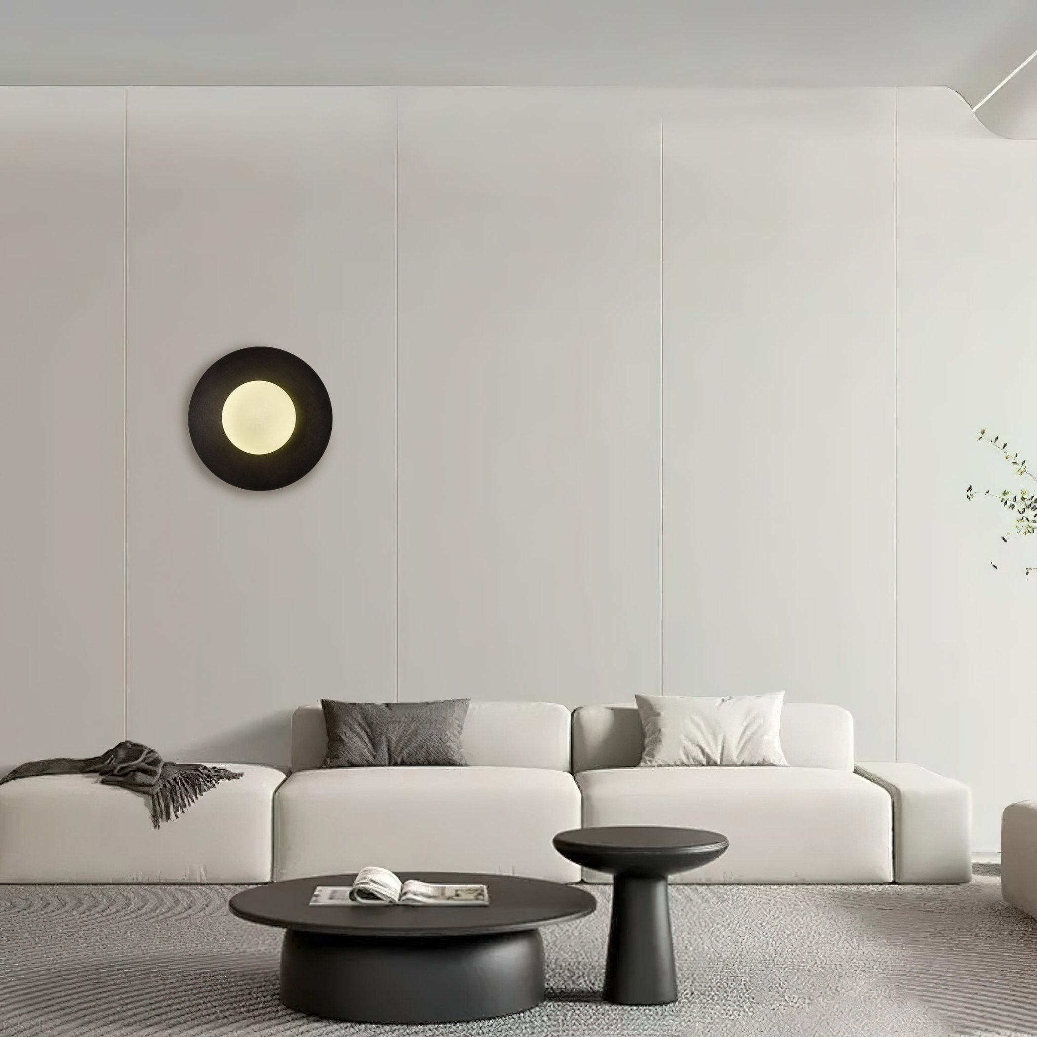 Modern Round Glass Art Sconce Wall Lamp Celestial Moon Design for Hallway and Bedroom