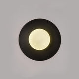 Modern Round Glass Art Sconce Wall Lamp Celestial Moon Design for Hallway and Bedroom