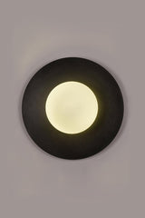 Modern Round Glass Art Sconce Wall Lamp Celestial Moon Design for Hallway and Bedroom
