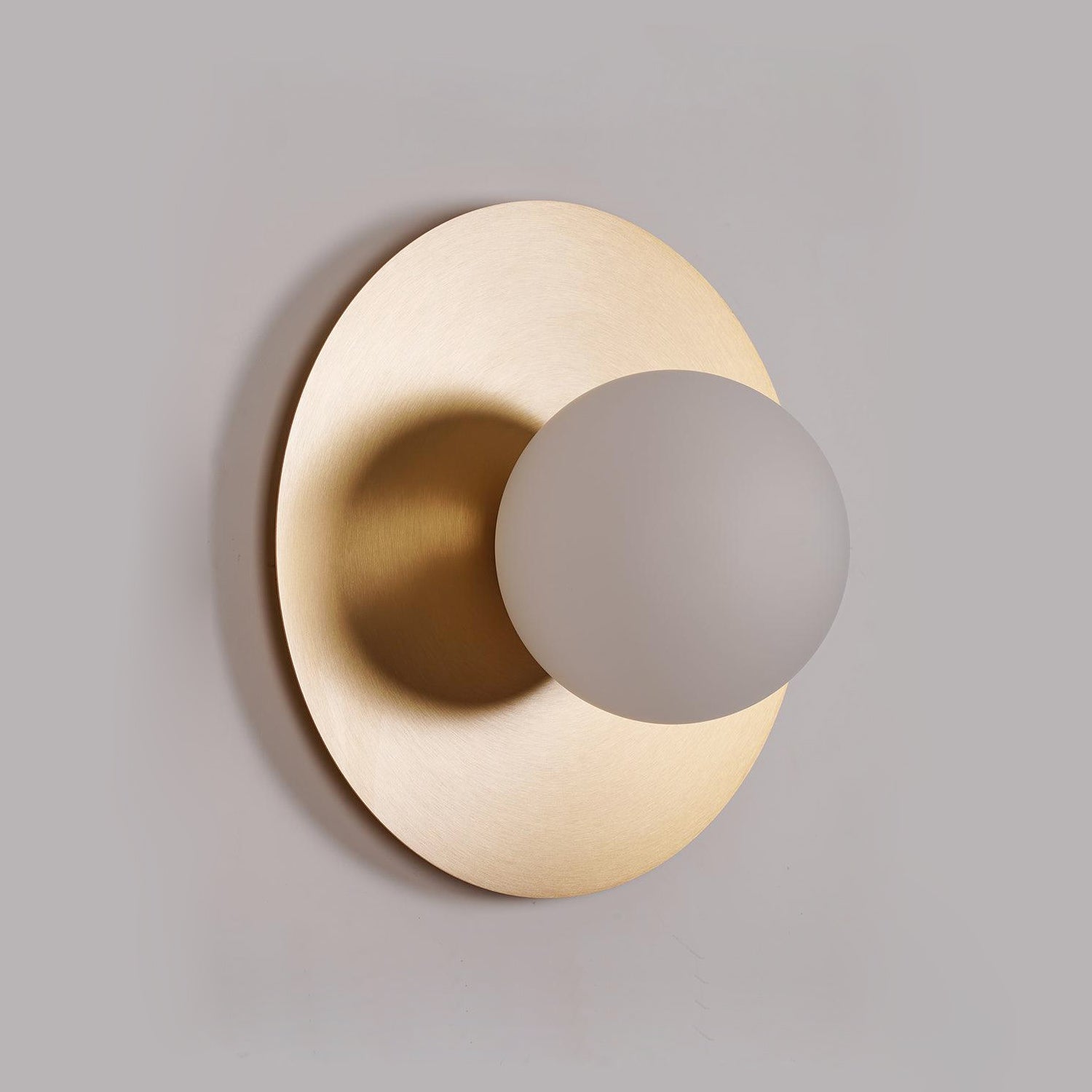 Modern Round Glass Art Sconce Wall Lamp Celestial Moon Design for Hallway and Bedroom