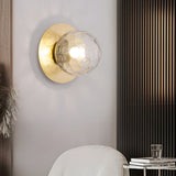 Modern Round Glass Ball Wall Sconce 12W LED Indoor Lighting for Bedroom Bedside and Living Room