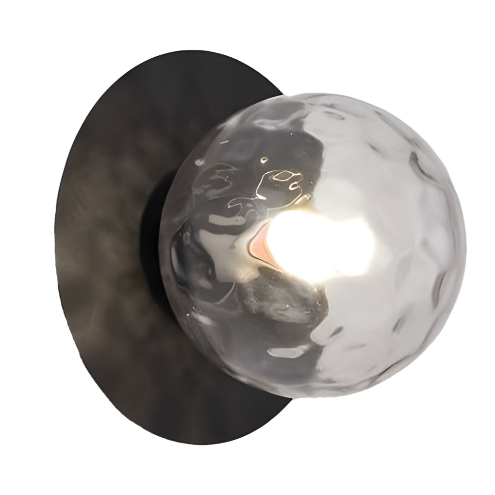Modern Round Glass Ball Wall Sconce 12W LED Indoor Lighting for Bedroom Bedside and Living Room