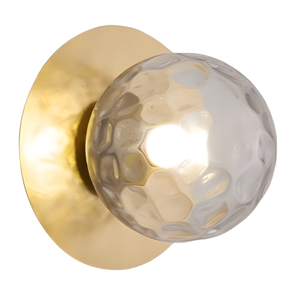 Modern Round Glass Ball Wall Sconce 12W LED Indoor Lighting for Bedroom Bedside and Living Room