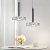 Modern Round Glass Pendant Light Amber Smoke Gray Nordic Chandelier for Kitchen Island