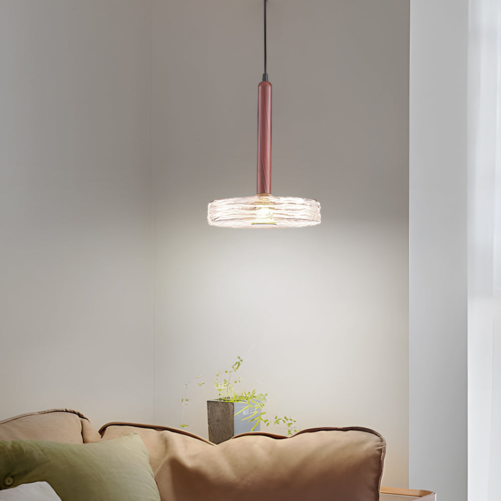 Modern Round Glass Pendant Light Amber Smoke Gray Nordic Chandelier for Kitchen Island