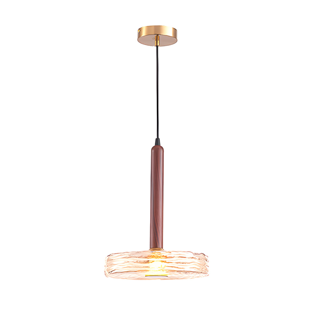Modern Round Glass Pendant Light Amber Smoke Gray Nordic Chandelier for Kitchen Island