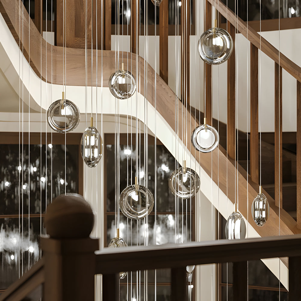 Modern Round Glass Sphere Pendant Light Nordic Hanging Ceiling Fixture for Home