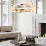Modern Round K9 Crystal LED Chandelier Luxury 3 Step Dimming Pendant Lighting