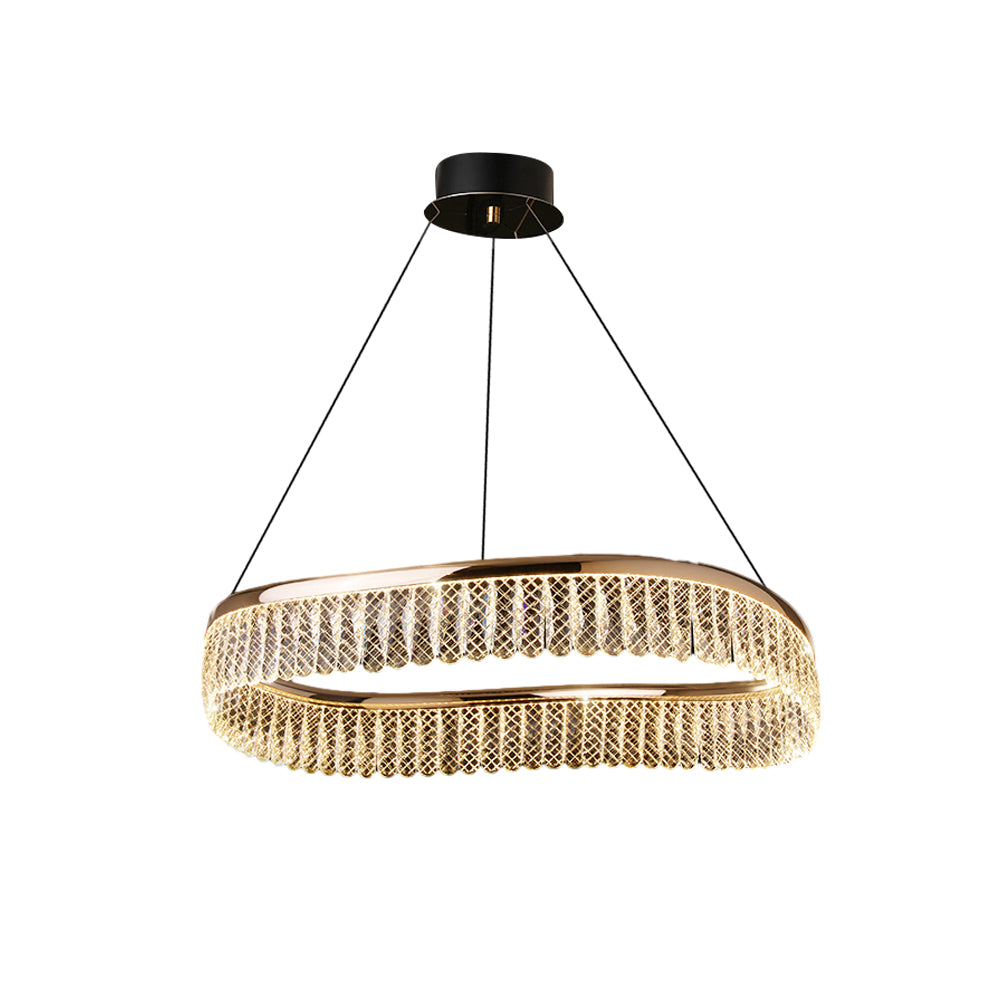 Modern Round K9 Crystal LED Chandelier Luxury 3 Step Dimming Pendant Lighting