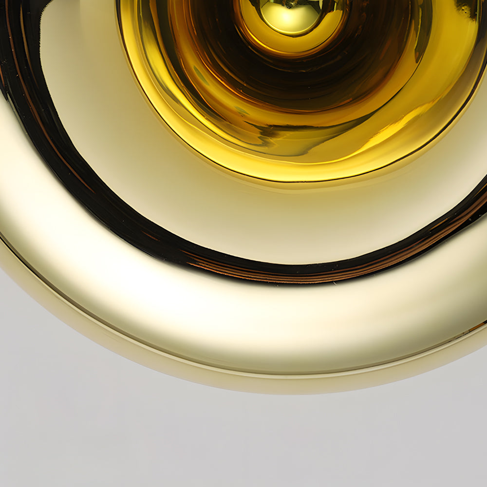 Modern Round Lava Glass Wall Sconce Creative Art Indoor Lighting Fixture in Gold and Silver