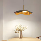 Modern Round LED Chandelier Resin Nordic Pendant Light for Bedroom Living Room Black and Gray