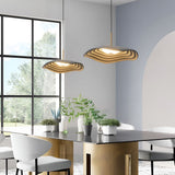 Modern Round LED Chandelier Resin Nordic Pendant Light for Bedroom Living Room Black and Gray