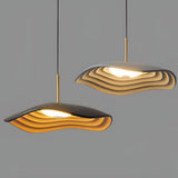 Modern Round LED Chandelier Resin Nordic Pendant Light for Bedroom Living Room Black and Gray