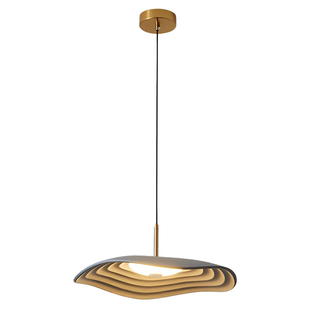 Modern Round LED Chandelier Resin Nordic Pendant Light for Bedroom Living Room Black and Gray
