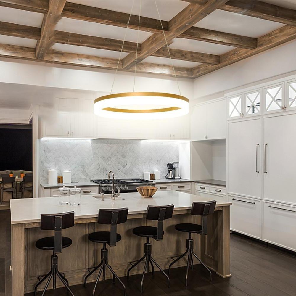 Modern Round LED Pendant Light for Kitchen Island and Contemporary Living Spaces