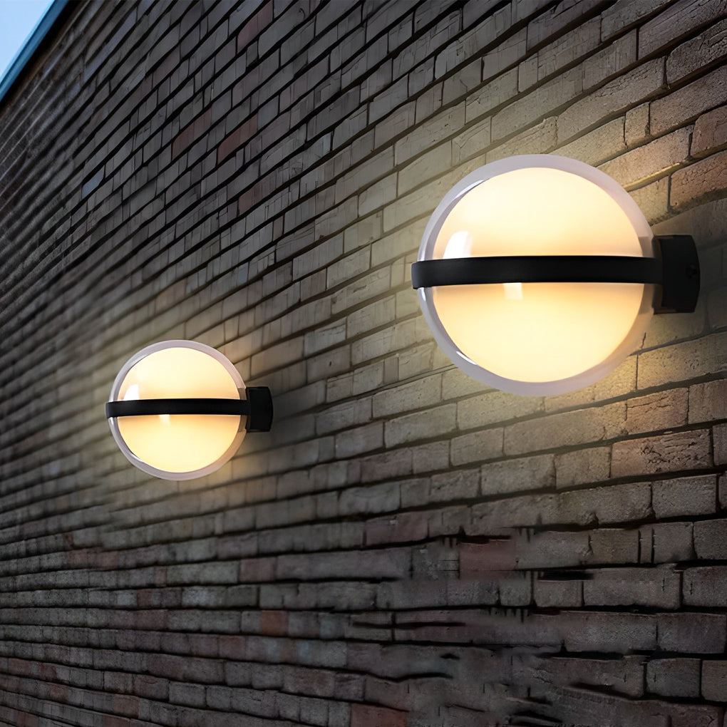 Modern Round LED Up and Down Outdoor Wall Sconce Waterproof Exterior Lighting for Porch Yard